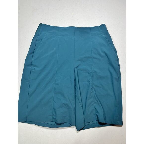 Athleta Cosmic Bermuda Shorts Womens Sz 10 Borealis Teal Stetch - Picture 1 of 7